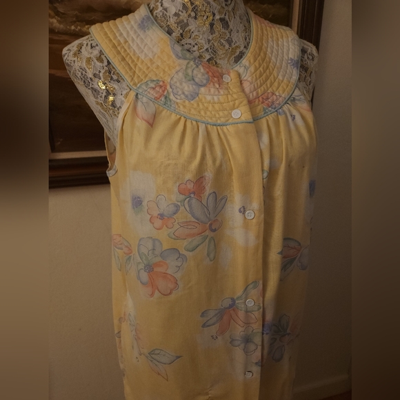 Vintage Yellow Floral Dress By Lara Dee - Picture 2 of 13